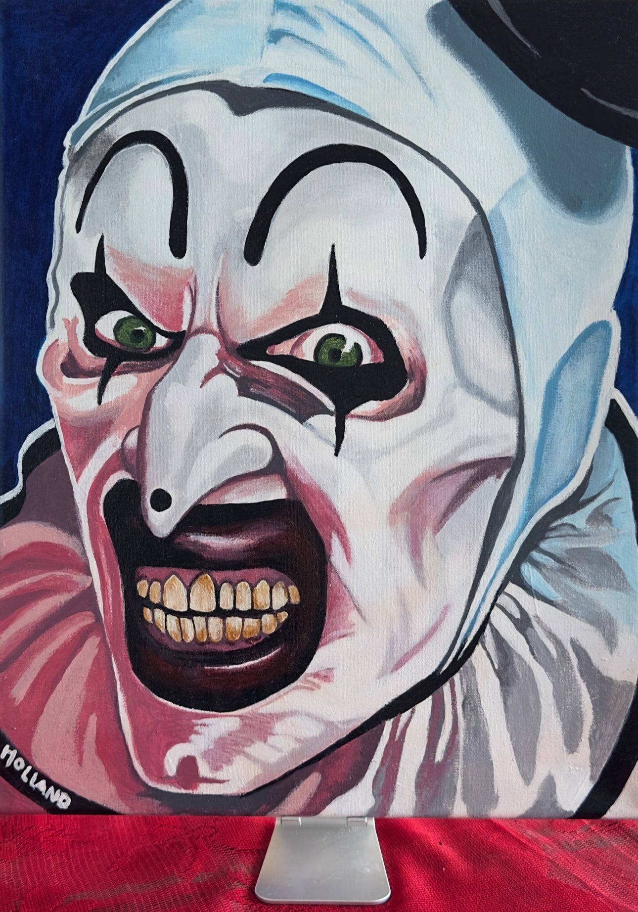 Art the Clown in Acrylic: Haunting Horror Painting for Terrifier Fans